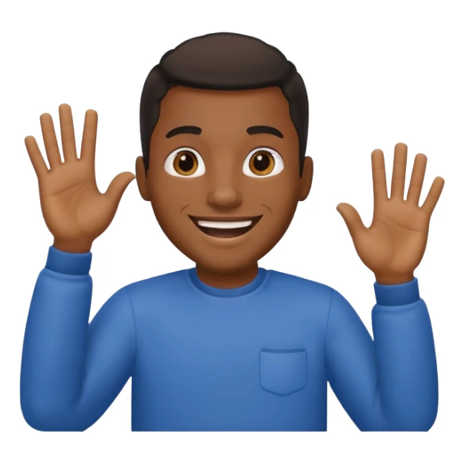 Black man with grills, waving hi sticker