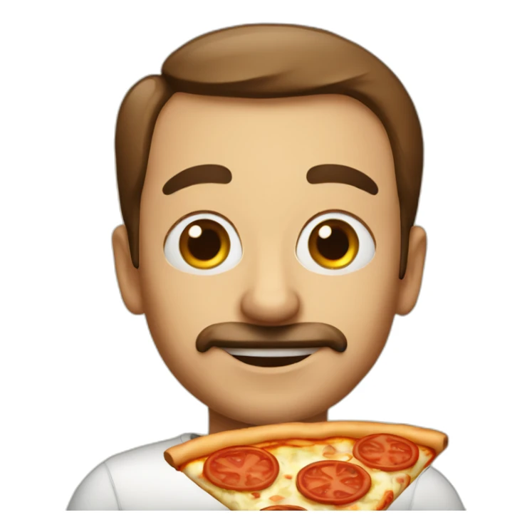 the caricature of an Italian with pizza sticker