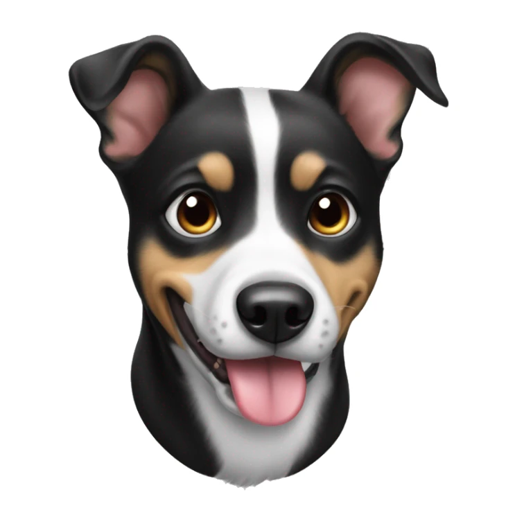Black white dog with his tongue out sticker