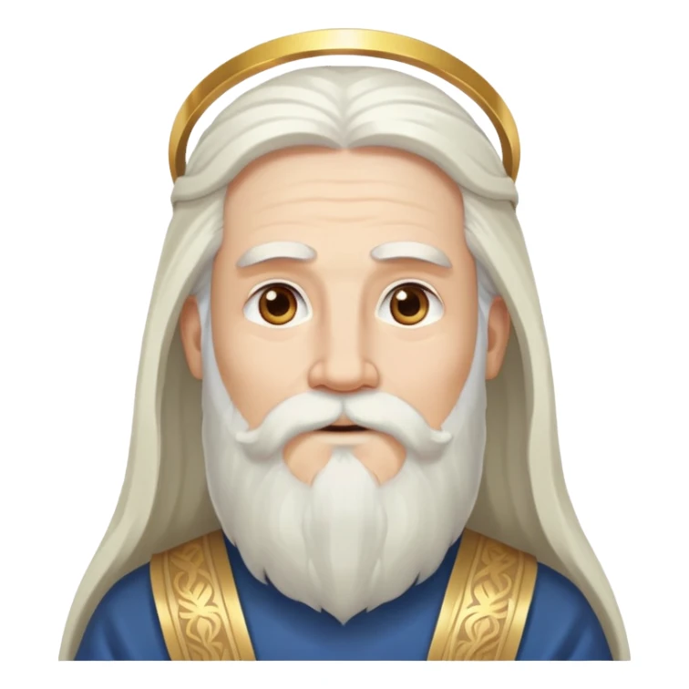 God, wise man with halo, long white hair, beard and white mustache sticker
