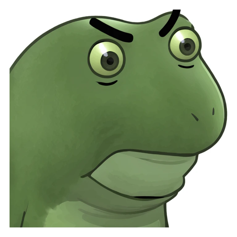 A face looking to the right with disgust sticker