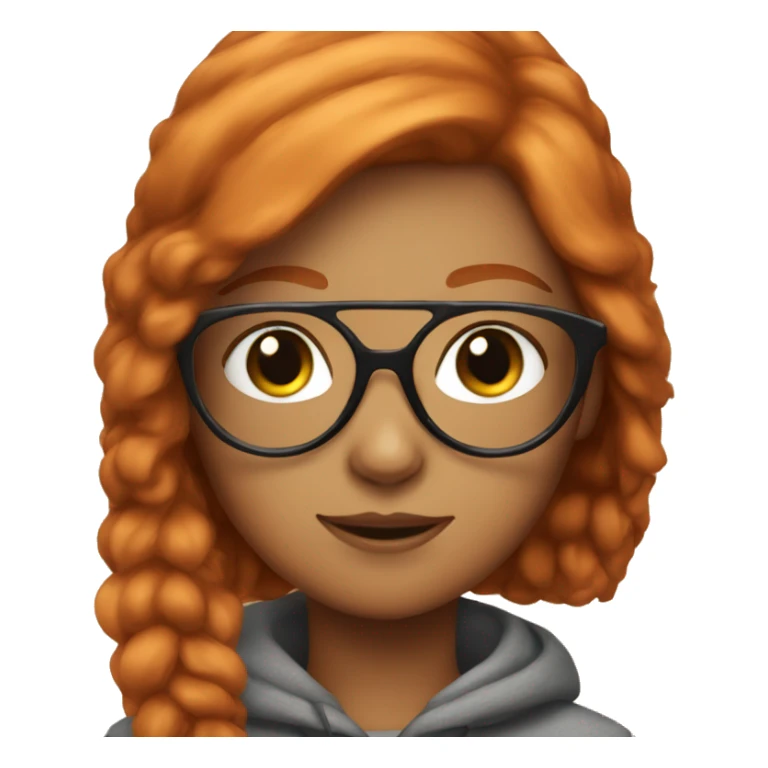 girl with cat and glasses witj ginger hair sticker