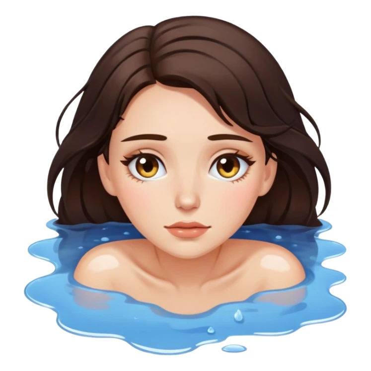 Beautiful brunette Laying in a puddle of tears  sticker