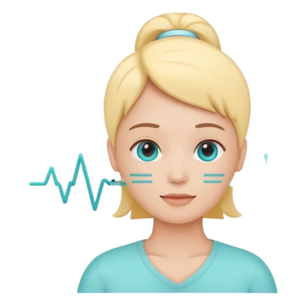 Smart health assistant emoji logo, human silhouette + pulse line, simple vector, soft colors sticker
