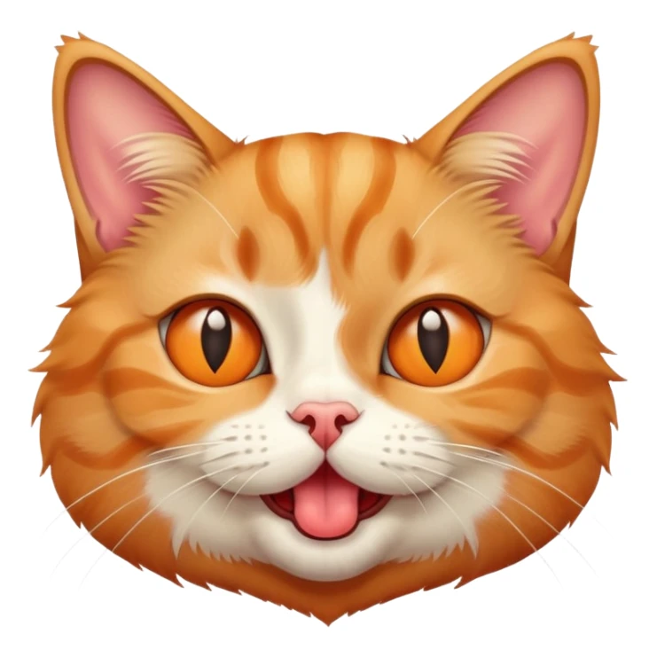 cute cross-eyed cat with tongue sticking out, silly expression sticker