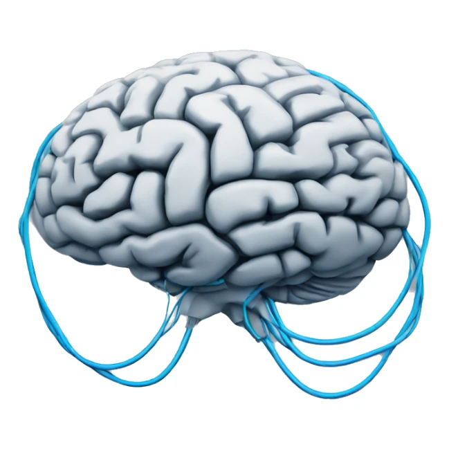 Brain with ethernet cables coming out of it sticker