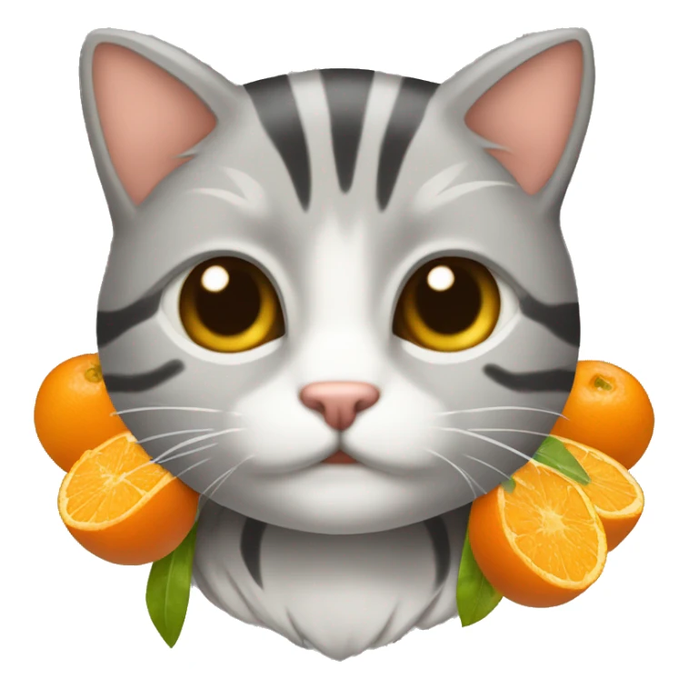 Gatito con rayas plomas y naranjas y negras sticker