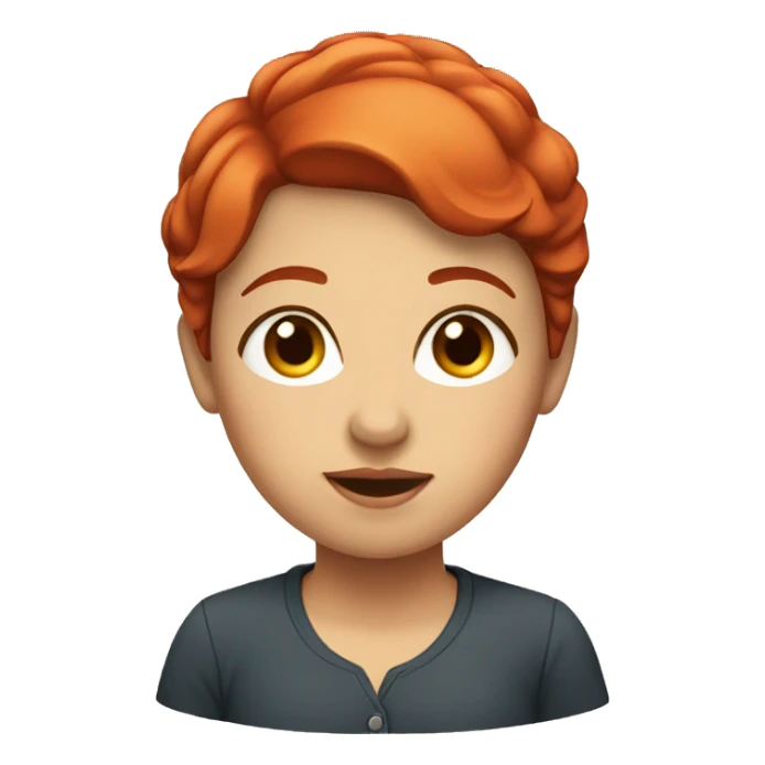 thick female with short red hair sticker