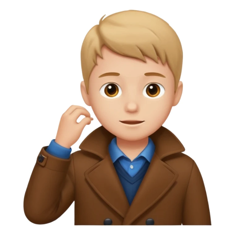 emoji- of a boy putting on his coat sticker