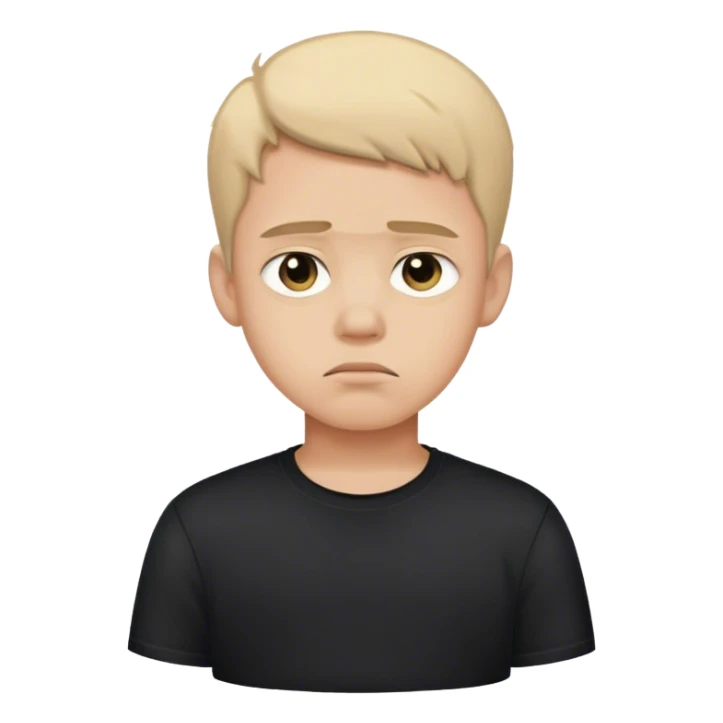 sad boy in black shirt sticker