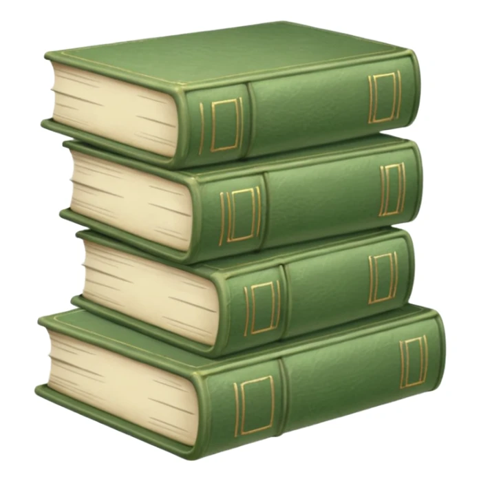 stack of sage green books, aesthetics  sticker
