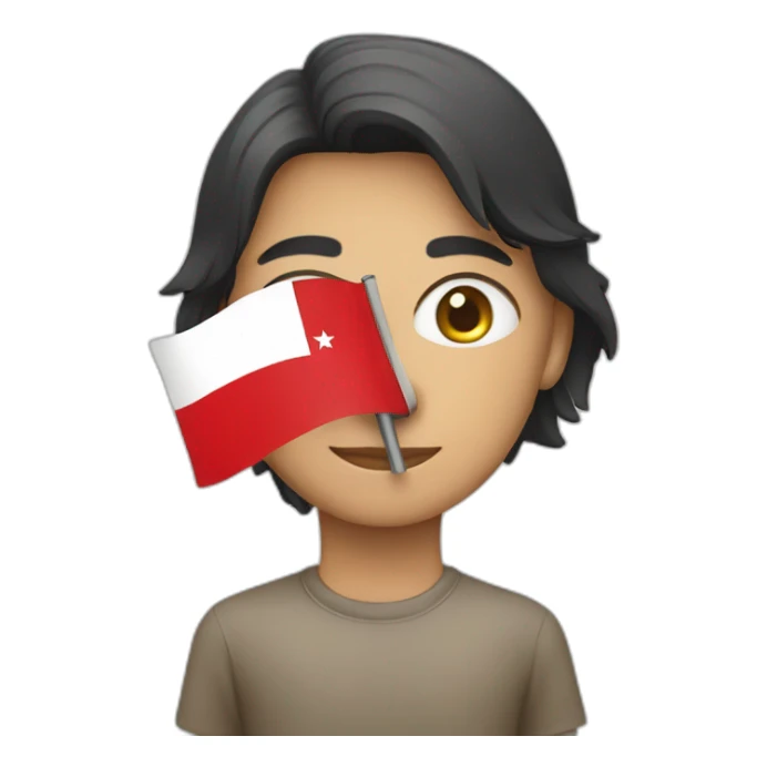 Flag of Indonesia with a person sticker