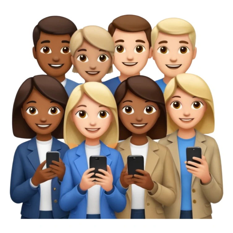 A LOT OF PEOPLE WITH PHONES sticker