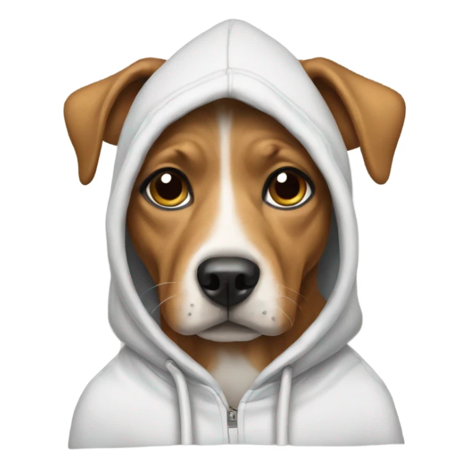 dog wearing a hoodie sticker