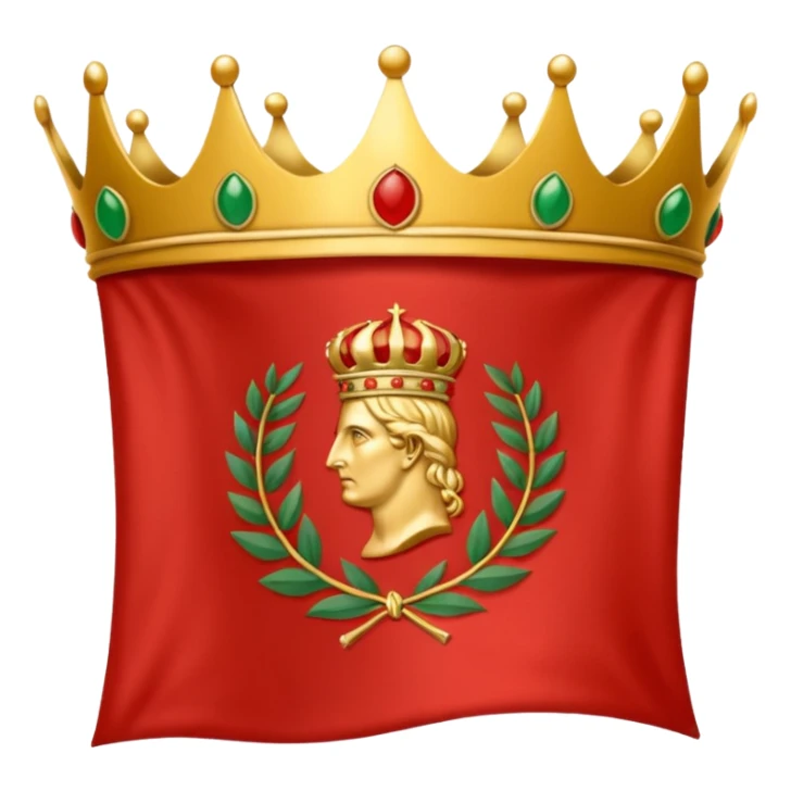 peux tu me générer le drapeau de l'empire romain en mode emoji drapeau basique avec une couronne de l'aurier et marquer SPQR au milieux sticker