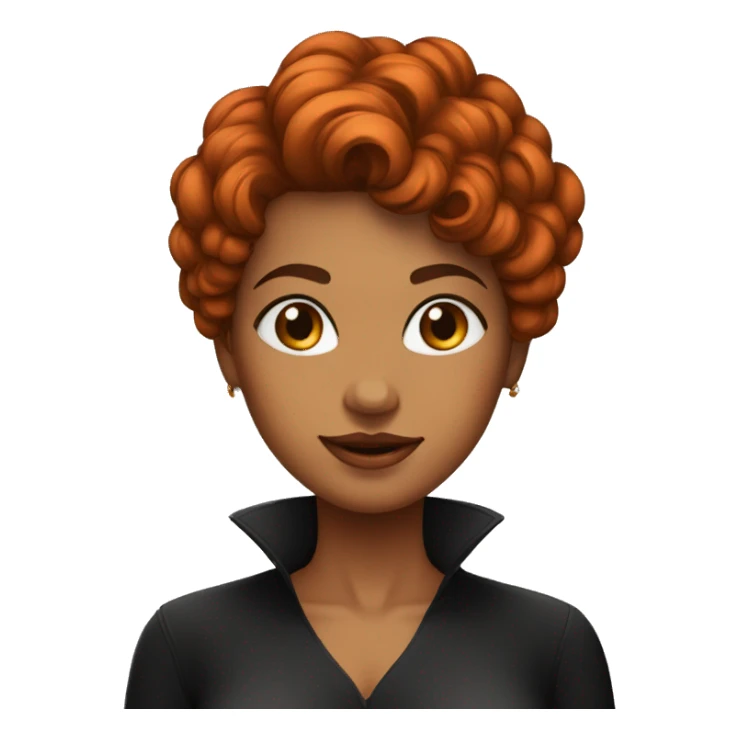 Mulher cabelo curto ruiva com blusa preta sticker