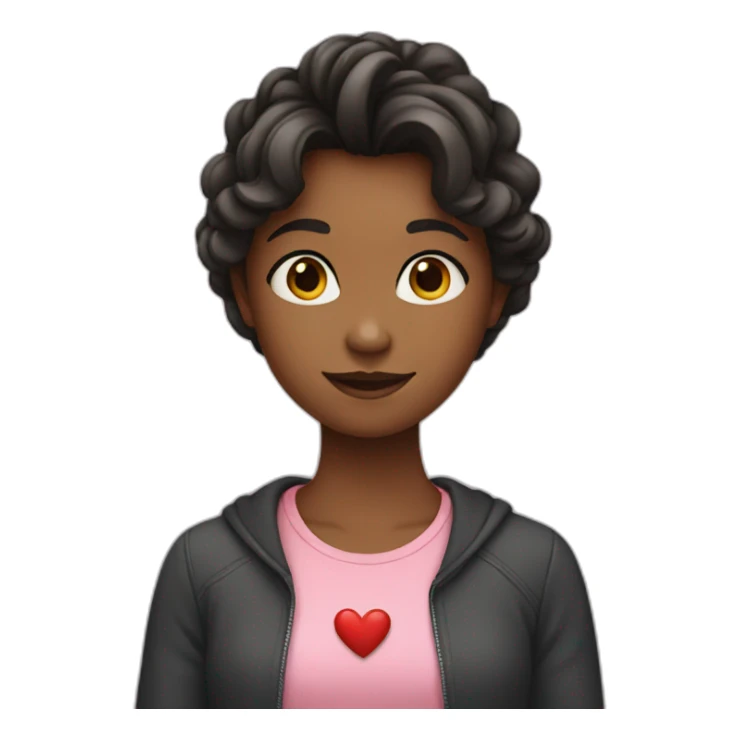 a girl who makes a heart sticker