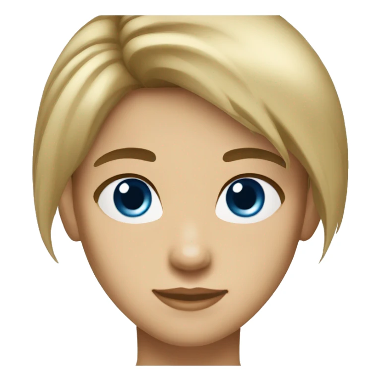 cold brown hair straight blue eyes light yellowtone skintone sticker