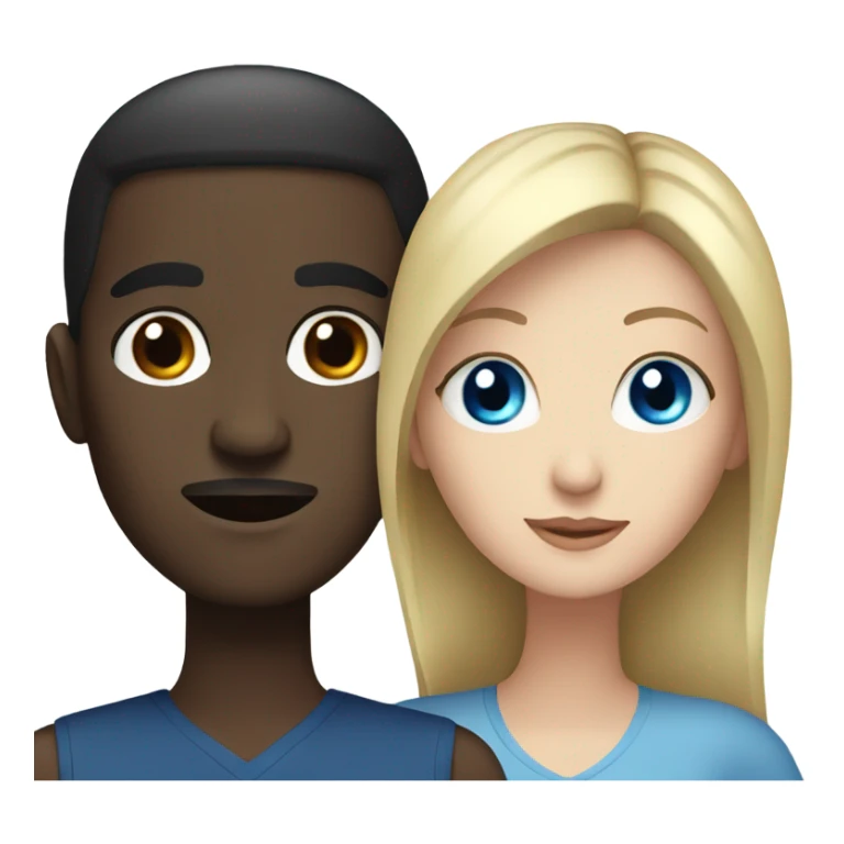 couple white woman with blue eyes and black man sticker