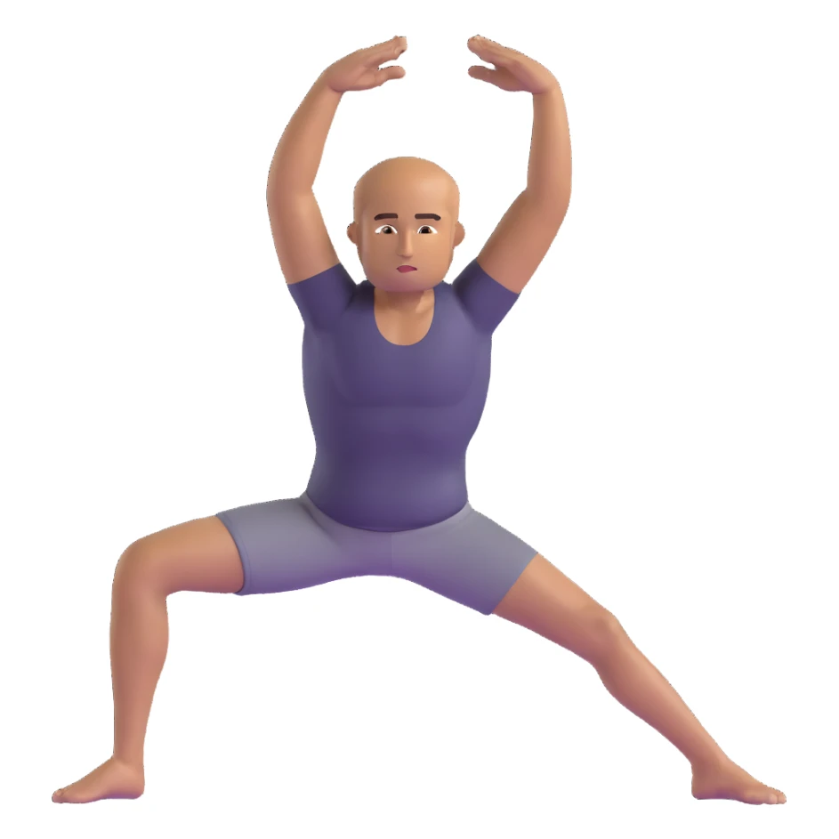 man doing warrior pose yoga with arms stretched out, legs in lunge position sticker