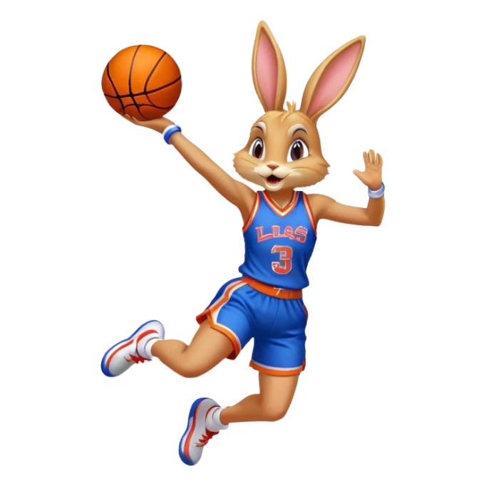 Lola bunny jumps high while playing basketball without the love sticker