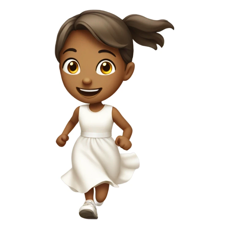 Cute little girl in white dress running  sticker