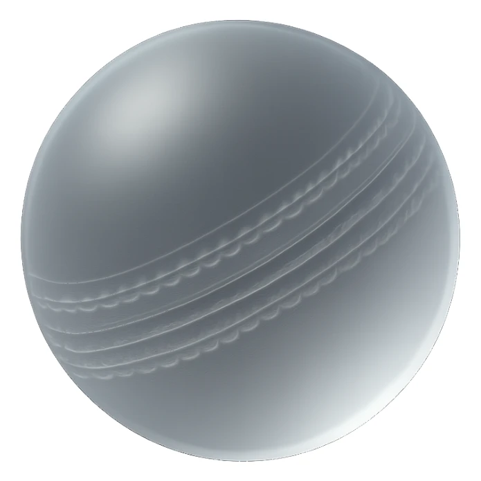 translucent cricket ball with shimmer and shine, subtle and minimal, faint outline, transparent effect sticker