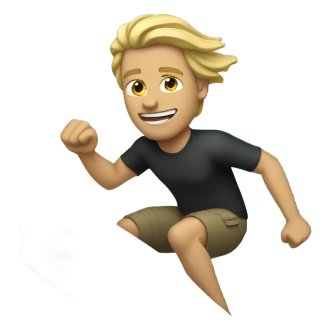 Man with long blonde hair surfing a wave sticker