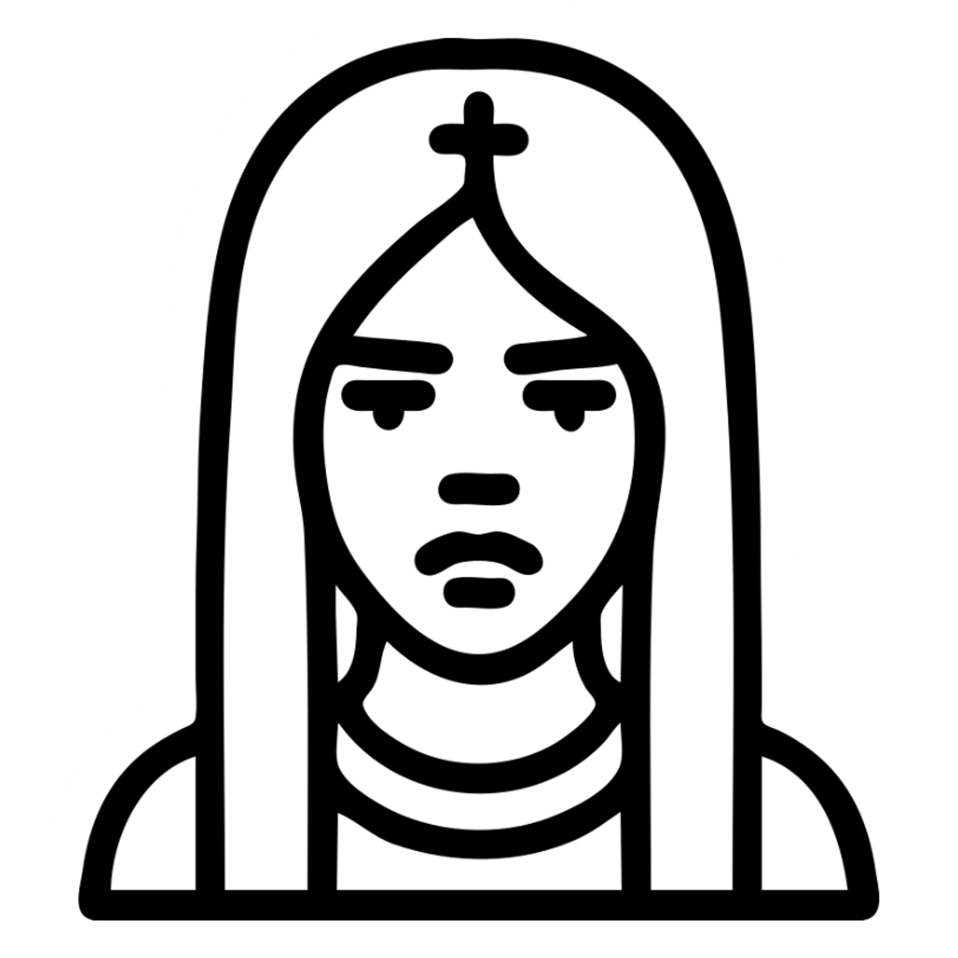 outlined icon of Billie Eilish, signature look, simple lines, recognizable features sticker