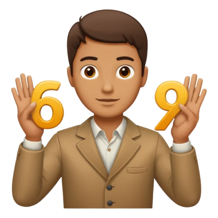 A guy holding up the numbers 6 and 7 in there hands sticker