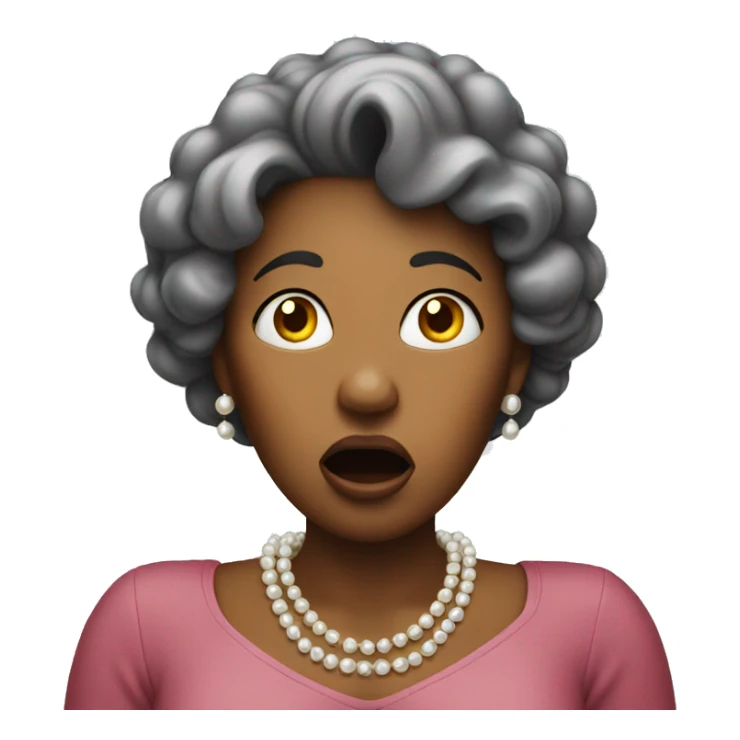 shocked woman with clutched pearls sticker