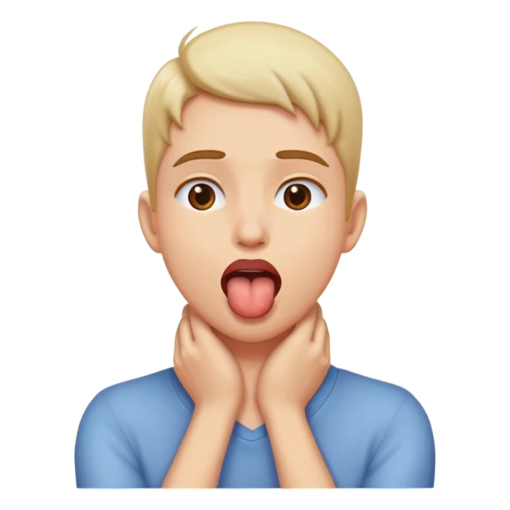 Hands on neck tongue out  sticker