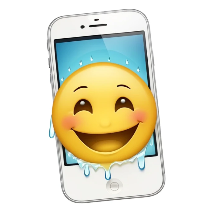 Repeat the smiley from the iPhone, which laughs to tears, but add eyelashes to his eyes sticker