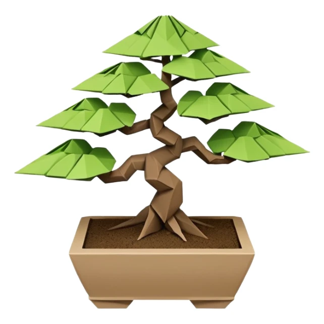 Bonsai fine-leaf group planting origami  sticker