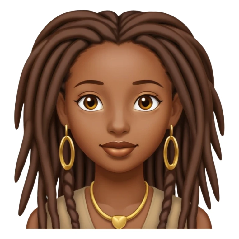 Black girl with long brown locs gold earrings  sticker
