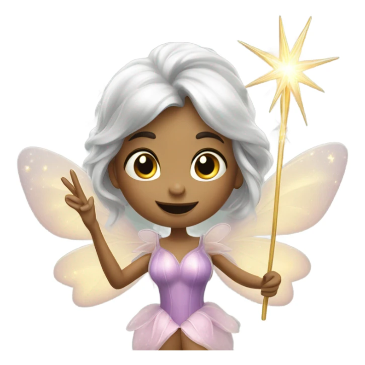 Fairy with giant magic wand sending kisses sticker