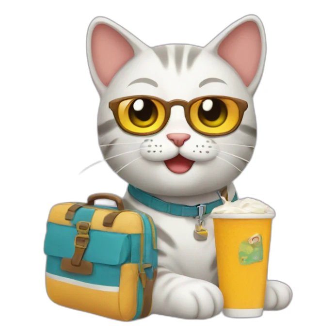 cat vacation sticker