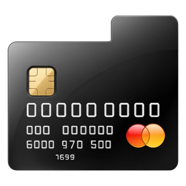 black credit card, no text, no numbers sticker
