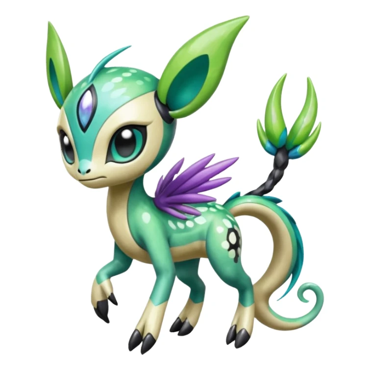 Colorful Shiny Edgy Cool Badass Painted Splashed Exotic Meloetta-Palkia-Virizion-Venom-Stitch-Fakémon-creature-hybrid sticker