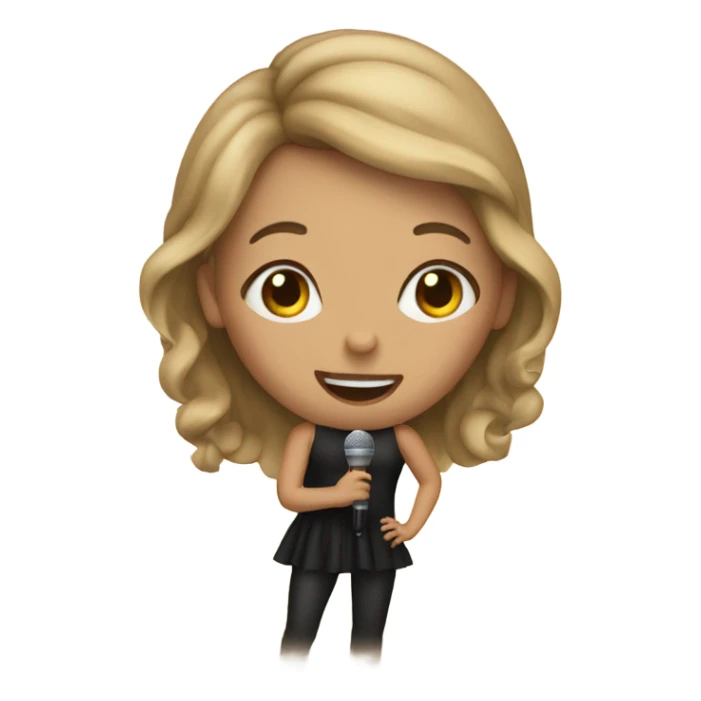 A superstar girl singing on a stage sticker