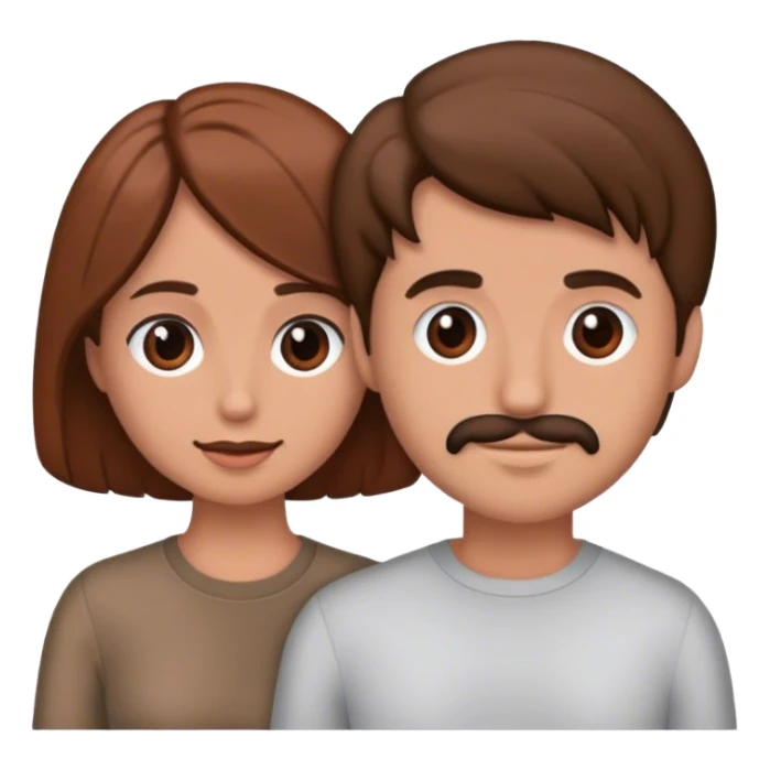 pareja de hombre y mujer cabello castaño enamorados sticker