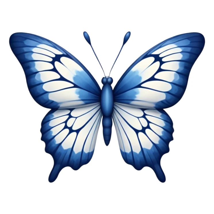 Navy blue and white tie dye butterfly  sticker
