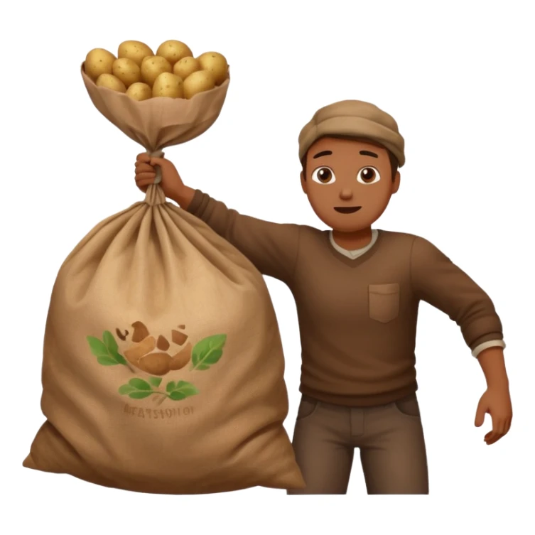 throws a sack of potatoes sticker