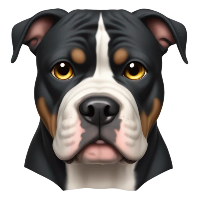99% Black American Bully with crooked eyes sticker