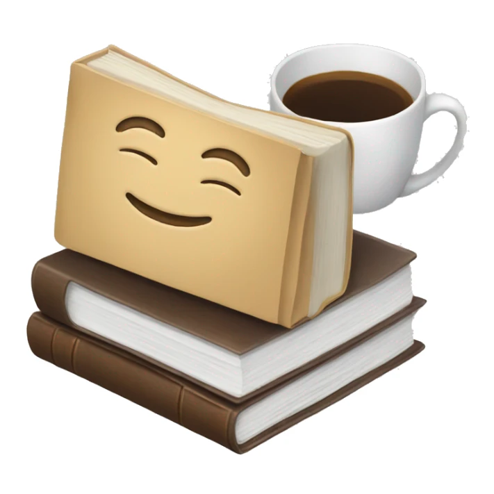 Book with a cup of coffee sticker