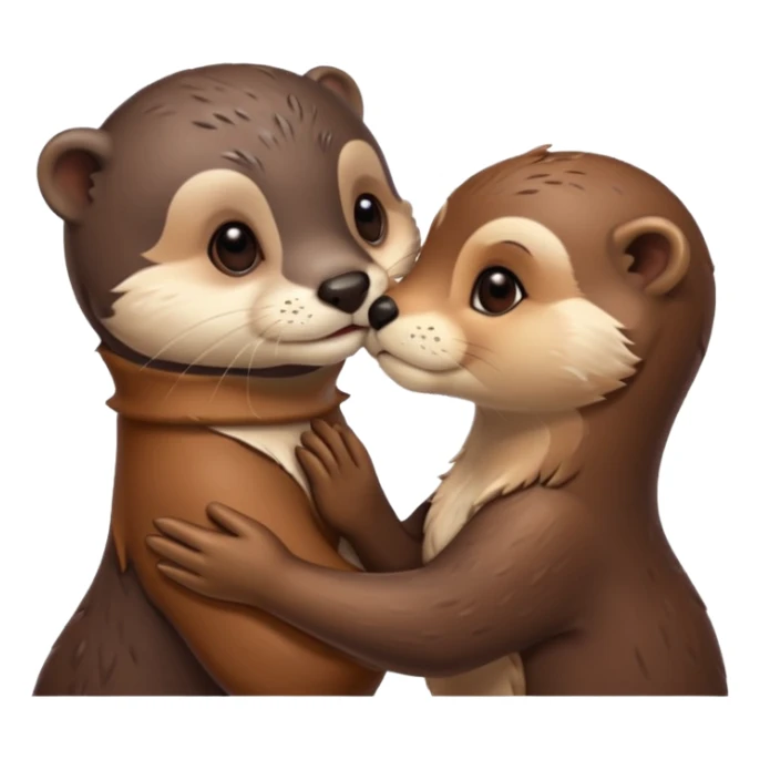 Otter und bambi küssen  sticker