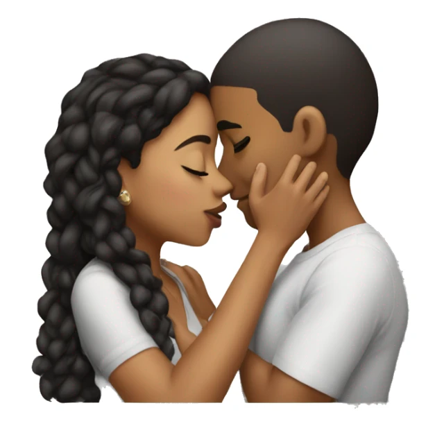 Lightskin boy kissing Latina girl sticker