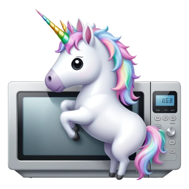 a unicorn sitting on top of a microwave  sticker