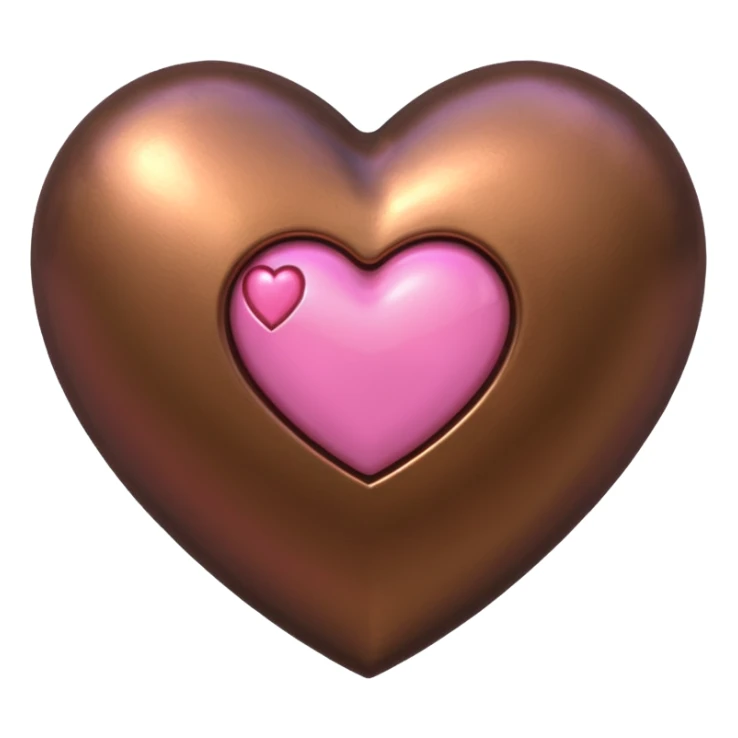 bronze heart with a pink mini heart inside of it  sticker