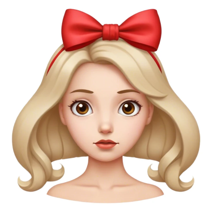 cara con expresión curiosa con un lazo en la cabeza sticker